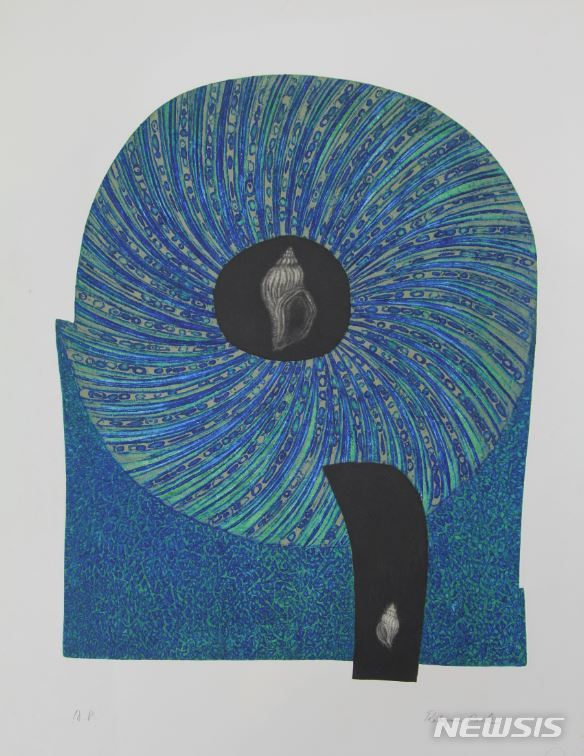 【서울=뉴시스】 박래현 회상 E_에칭, 메조틴트_40 x 51cm _동판화