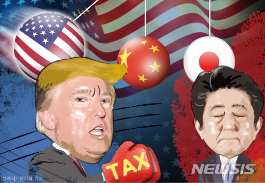 【뉴시스】일본 집권 자민당은 미중과 '경제전쟁'에서 일본기업을 보호하기 위한 전략적인 외교경제 정책을 입안할 수 있는 '국가경제회의' 창설을 추진하고 있다. 그래픽 안지혜 기자 (뉴시스DB)