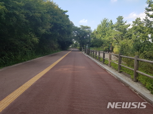 【서울=뉴시스】서울시 중부공원녹지사업소는 남산공원 북측순환로 탄성포장길이 4개월간의 정비를 마치고 오는 15일부터 시민에게 전면 개방된다. <사진제공=서울시> 2018.09.13 