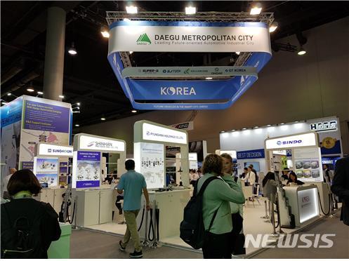 【대구=뉴시스】 11일부터 15일까지 독일 프랑크푸르트에서 개최된 ‘2018 프랑크푸르트 자동차부품전시회’의 대구시공동관. 2018.09.19.(사진=대구시 제공)&nbsp;&nbsp; photo@newsis.com