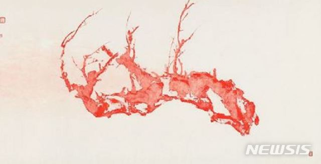 【서울=뉴시스】 정준식,논화1,75×144cm,종이에 혼합먹, 2018