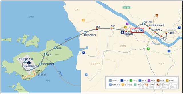 【서울=뉴시스】마곡나루역 개통시 노선도 (제공=국토교통부)