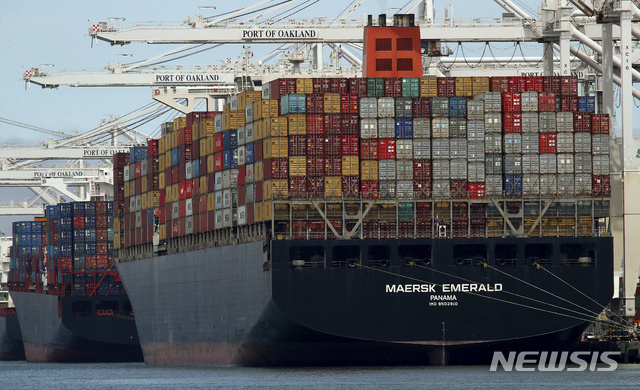 2018년 7월 미 캘리포니아주 오클랜드항 AP