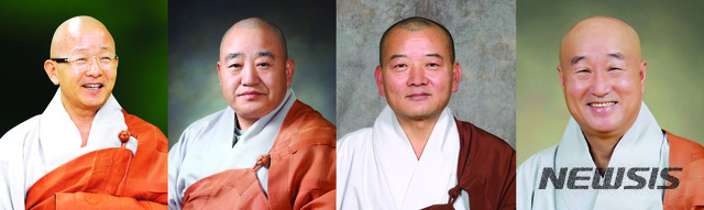 왼쪽부터 혜총, 원행, 정우, 일면 스님 