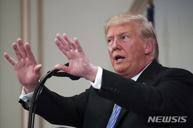 President Donald Trump speaks during a news conference, Wednesday, Sept. 26, 2018, in New York. (AP Photo/Mary Altaffer)
