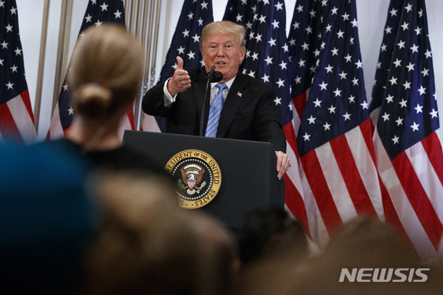 President Donald Trump speaks during a news conference at the Lotte New York Palace hotel during the United Nations General Assembly, Wednesday, Sept. 26, 2018, in New York. (AP Photo/Evan Vucci)
