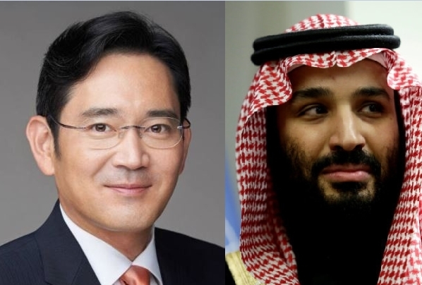 이재용 삼성전자 부회장과 무함마드 빈 살만 알사우드 사우디아라비아 왕세자.