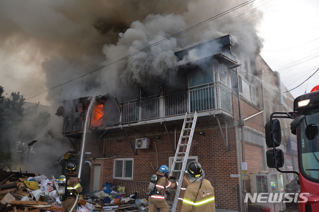 고양시 일산서구 대화동 화재 진압 현장. (사진=일산소방서 제공)