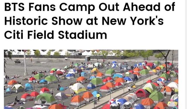 빌보드가 보도한 방탄소년단 시티필드 텐트촌