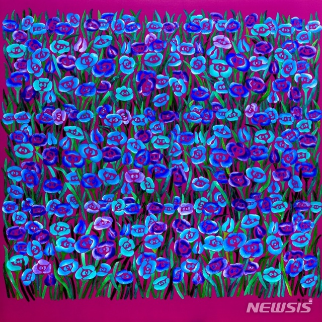  【양평=뉴시스】문영일 기자 = 양평군립미술관이 12일부터 전시하는 2018 미술여행 가을프로젝트 '현대미술-강변에 살다'전의 류민자 작 '생명의노래'(200X200cm, 캔버스에 아크릴, 2009). 2018.10.08. (사진=양평군립미술관 홈페이지) photo@newsis.com 