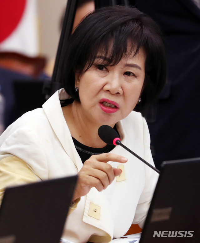 【서울=뉴시스】문화체육관광위원회의 문화체육관광부 국정감사에서 손혜원 더불어민주당 의원이 질의하고 있다. 2018.10.10. (사진=뉴시스DB)