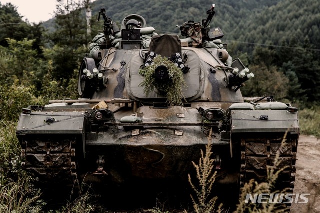 【서울=뉴시스】마일즈 장비가 장착된 전차의 모습. 2018.10.14. (사진=대한민국 육군 제공) photo@newsis.com