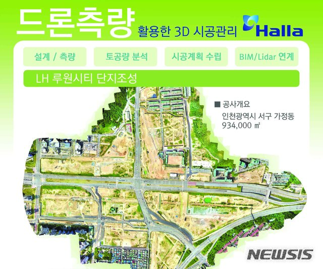 '스마트건설' 표방 4차산업기술 속속 등장…한라, 드론활용 IT신기술 소개