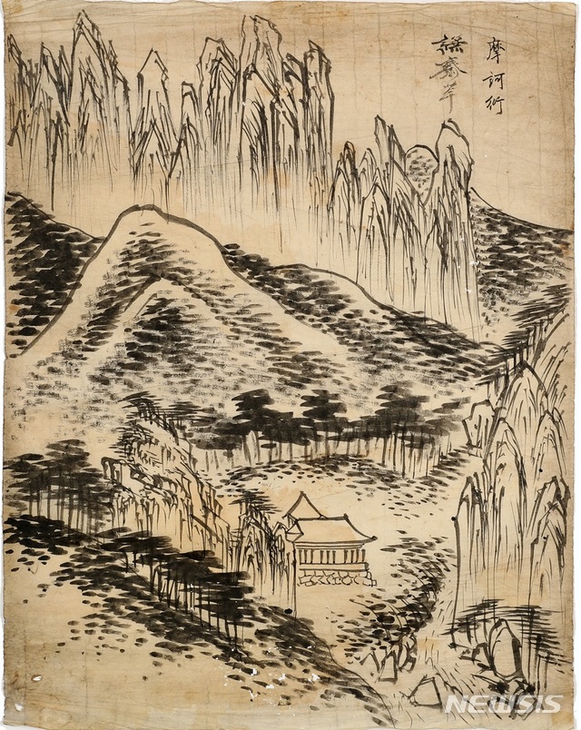 【안동=뉴시스】김진호 기자 = 겸재 정선의 '금강산(마하연)' 그림. 2018.10.17 (사진=한국국학진흥원 제공) photo@newsis.com