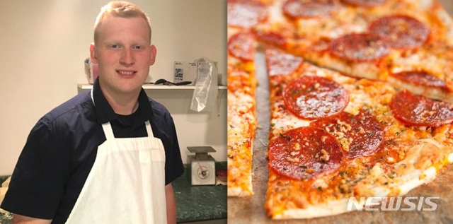 【로스앤젤레스=뉴시스】 마지막 삶을 정리하는 오래 전의 고객을 위해 왕복 450마일(약 724km)의 먼거리도 마다하지 않고 새벽에 피자를 배달한 18살 청년 돌튼 셰퍼. <사진=투데이닷컴 캡처> 2018.10.22 