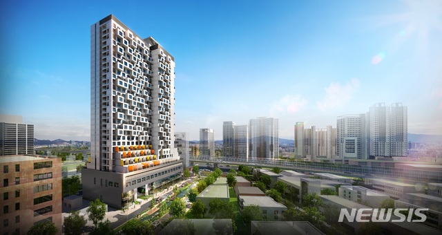 【서울=뉴시스】테라스 오피스텔 ‘서면 데시앙 스튜디오’ 조감도.2018.10.24(자료=하나자산신탁)