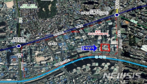【서울=뉴시스】숭인지구단위계획구역내 숭인동 1424번지 일대 위치도. <사진제공=서울시> 2018.10.25. 