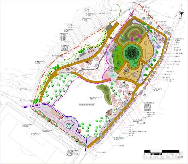 【울산=뉴시스】구미현 기자 = 울산시 북구는 양정동 양정생활체육공원 일원 오치골 입구에 오치골 공원 조성사업이 본격 추진된다고 25일 밝혔다.사업 종합계획도. 2018.10.25. (사진=울산시 북구 제공)photo@newsis.com