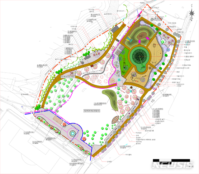 【울산=뉴시스】구미현 기자 = 울산시 북구는 양정동 양정생활체육공원 일원 오치골 입구에 오치골 공원 조성사업이 본격 추진된다고 25일 밝혔다.사업 종합계획도. 2018.10.25. (사진=울산시 북구 제공)photo@newsis.com