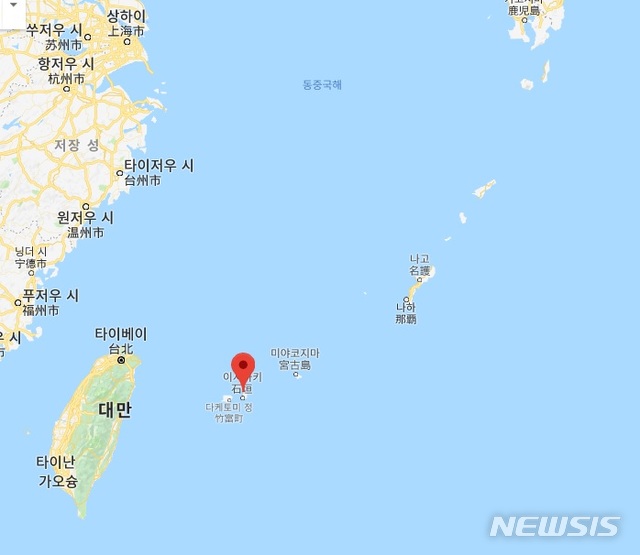 【서울=뉴시스】일본 오키나와 현 이시카키 섬의 위치.(사진출처:위키피디아) 2018.10.29.