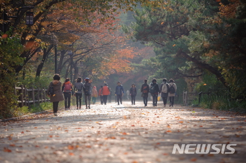 【서울=뉴시스】남산 둘레길 산책 사진. 2018.10.31. (사진=서울시 제공)