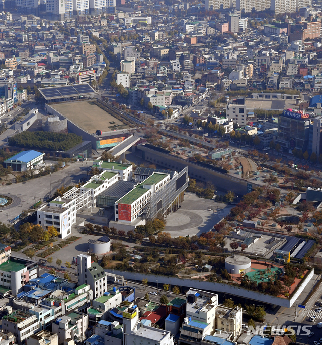 하늘에서 바라 본 광주 구도심 주변. (사진=뉴시스DB)