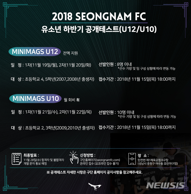 축구 잘하는 초등 2~5학년 모여라, 성남FC 유소년팀 테스트