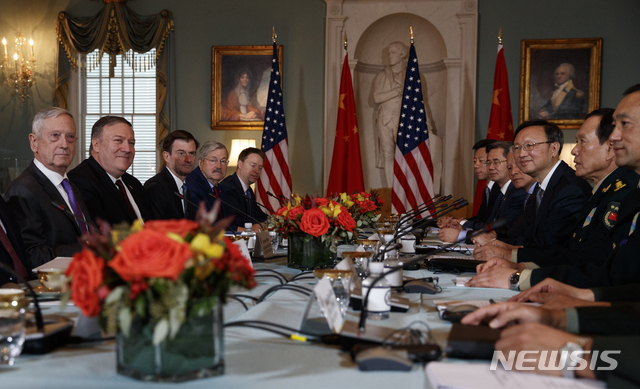 미중 2+2 외교안보 회담…"北비핵화 공조" 재확인(종합)