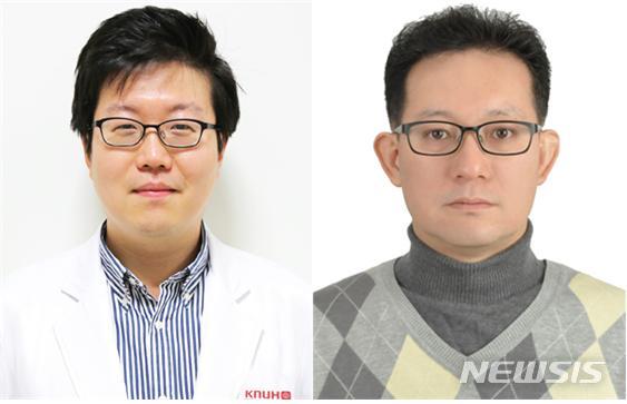 【대구=뉴시스】김덕용 기자 = 사진 왼쪽부터 박진성 칠곡경북대병원 신경과 교수, 송희진 경북대 의공학연구소 교수 2018. 11. 14.(사진=칠곡경북대병원 제공)  photo@newsis.com