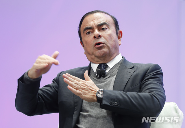 닛산 CEO 겸 회장 시절인 2017년 1월의 카를로스 고슨&nbsp; AP