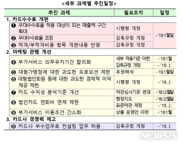 【서울=뉴시스】정부가 지난해 11월26일 발표한 카드산업 경쟁력 강화 계획.