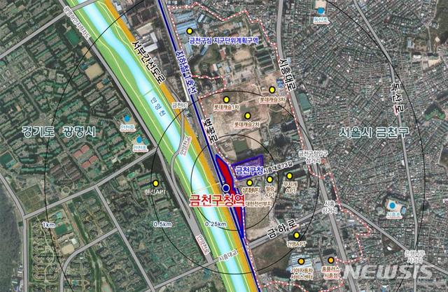 【서울=뉴시스】금청구청역 위치도 (제공=국토교통부)
