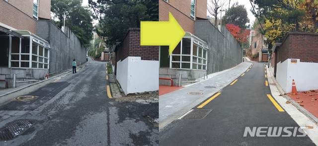 【서울=뉴시스】서울 중구(구청장 서양호)는 지하철 3·4호선 충무로역에서 필동 남산 산책로 입구까지 이어지는 필동로 1050m에 대한 보행중심축 조성 공사를 완료했다고 27일 밝혔다. 2018.11.27. (사진=중구 제공)