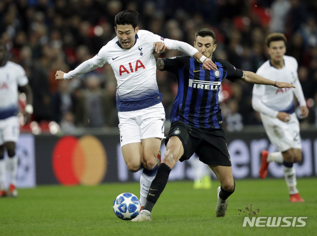 손흥민, 챔스리그 28분 출전…토트넘, 인테르 잡고 조 2위
