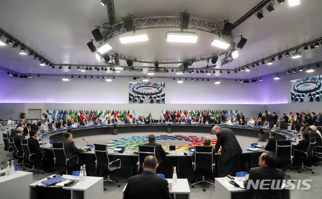 【부에노스아이레스(아르헨티나)=뉴시스】전신 기자 = 30일(현지시간) 부에노스아이레스 코스타 살게로 센터에서 G20 정상회의가 열리고 있다. 2018.12.01.&nbsp; photo1006@newsis.com