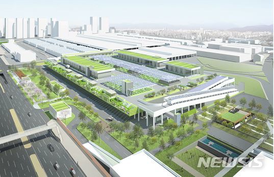 【서울=뉴시스】서울시농수산식품공사는 가락시장 도매권역 현대화사업에 대한 한국개발연구원(KDI)의 사업계획 적정성 재검토 절차가 마무리 되는 대로 내년에 1공구 채소2동 설계를 완료할 예정이라고 4일 밝혔다. 채소2동 조감도. 2018.12.04. (조감도=서울시 제공)