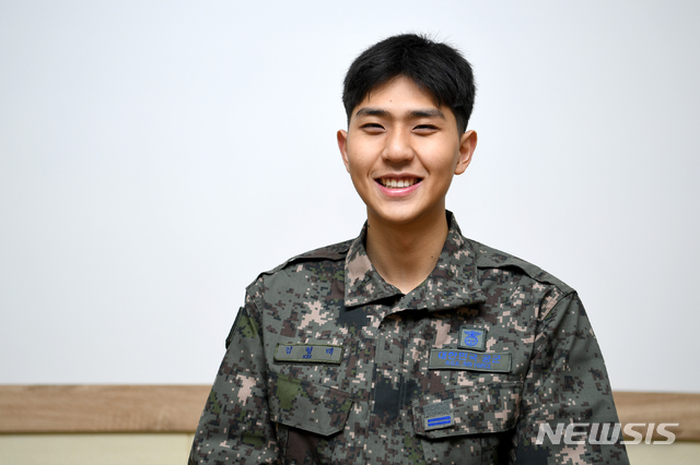 【서울=뉴시스】 공군 제3방공유도탄여단 김형태 일병. (공군 제공)