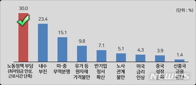 내년 경영상 최대 애로요인은...'노동정책 부담' 