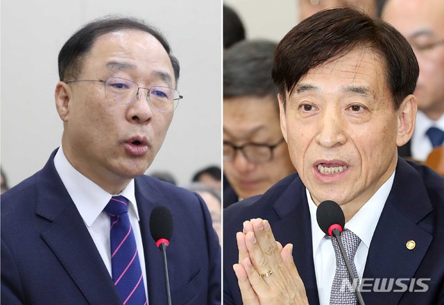홍남기 부총리·이주열 한은 총재, 19일 첫 회동 