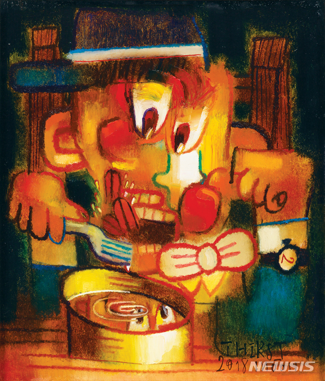 【서울=뉴시스】 케이옥션 자선 경매, 작가 문형태 기증, 갈증, 캔버스에 유채, 53×45.5cm (10), 2018시작가 130만원.