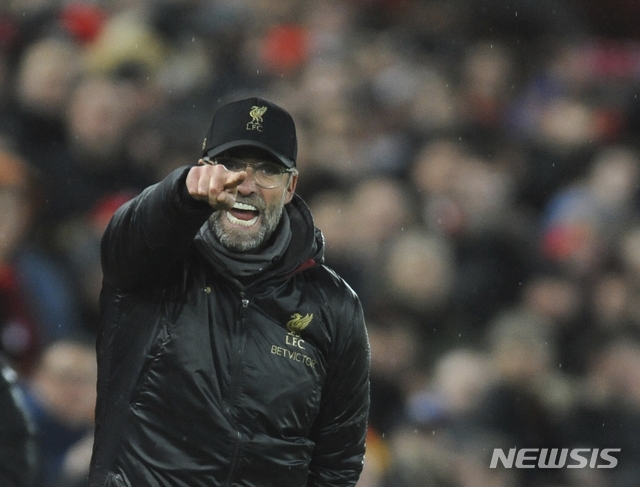 【리버풀=AP/뉴시스】 리버풀 위르겐 클롭 감독