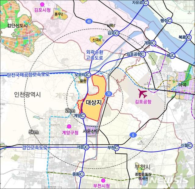 【인천=뉴시스】정일형 기자 =수도권 3기 신도시로 선정된 인천 계양테크노밸리 위치도. (사진=인천시 제공) 