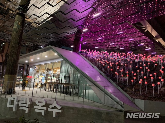 【서울=뉴시스】 성동구 다락 옥수 밝히는 일곱 빛깔 LED 장미. 2018.12.28. (사진= 성동구 제공)