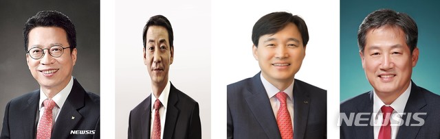 【서울=뉴시스】정지원 한국거래소 이사장(왼쪽부터), 권용원 금융투자협회장, 이병래 한국예탁결제원 사장, 정완규 한국증권금융 사장 (사진=각 사)