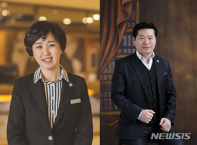 허진영(왼쪽) 코오롱호텔 총지배인, 김영태 코오롱 씨클라우드 호텔 총지배인 