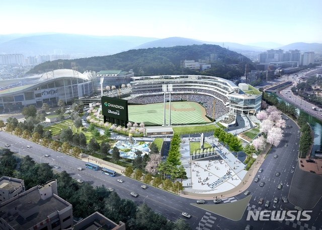 【창원=뉴시스】강경국 기자 = 오는 2월28일 준공 예정인 경남 창원시 마산회원구 양덕동의 마산야구센터 창원NC파크 야구장 조감도. 2019.01.15. (사진=창원시청 제공) photo@newsis.com