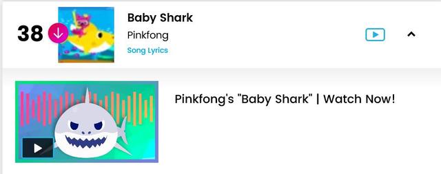 뚜루루뚜루, 한국동요 '상어가족' 빌보드 핫100 38위 인기