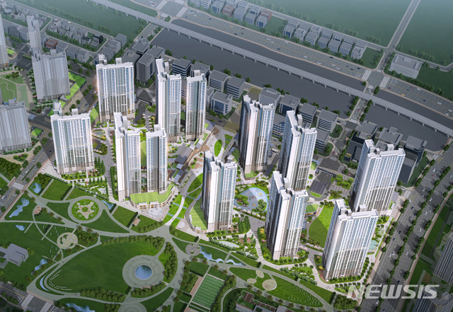 【서울=뉴시스】 신영, 아산 탕정지구 지웰시티 푸르지 조감도. 