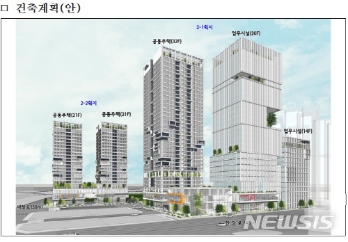 【서울=뉴시스】신용산역 북측(2구역) 재개발 지역에 들어설 공공 임대주택 건축계획(안). 2019.01.17. (사진=서울시 제공)