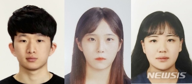 【광주=뉴시스】송창헌 기자 = 호남대학교 스포츠레저학과 펜싱부가 청소년 국가대표 3명에 동시에 배출했다고 20일 밝혔다. 왼쪽부터 김민상, 이현정, 전수인 선수. 2019.01.20 (사진=호남대 제공) photo@newsis.com